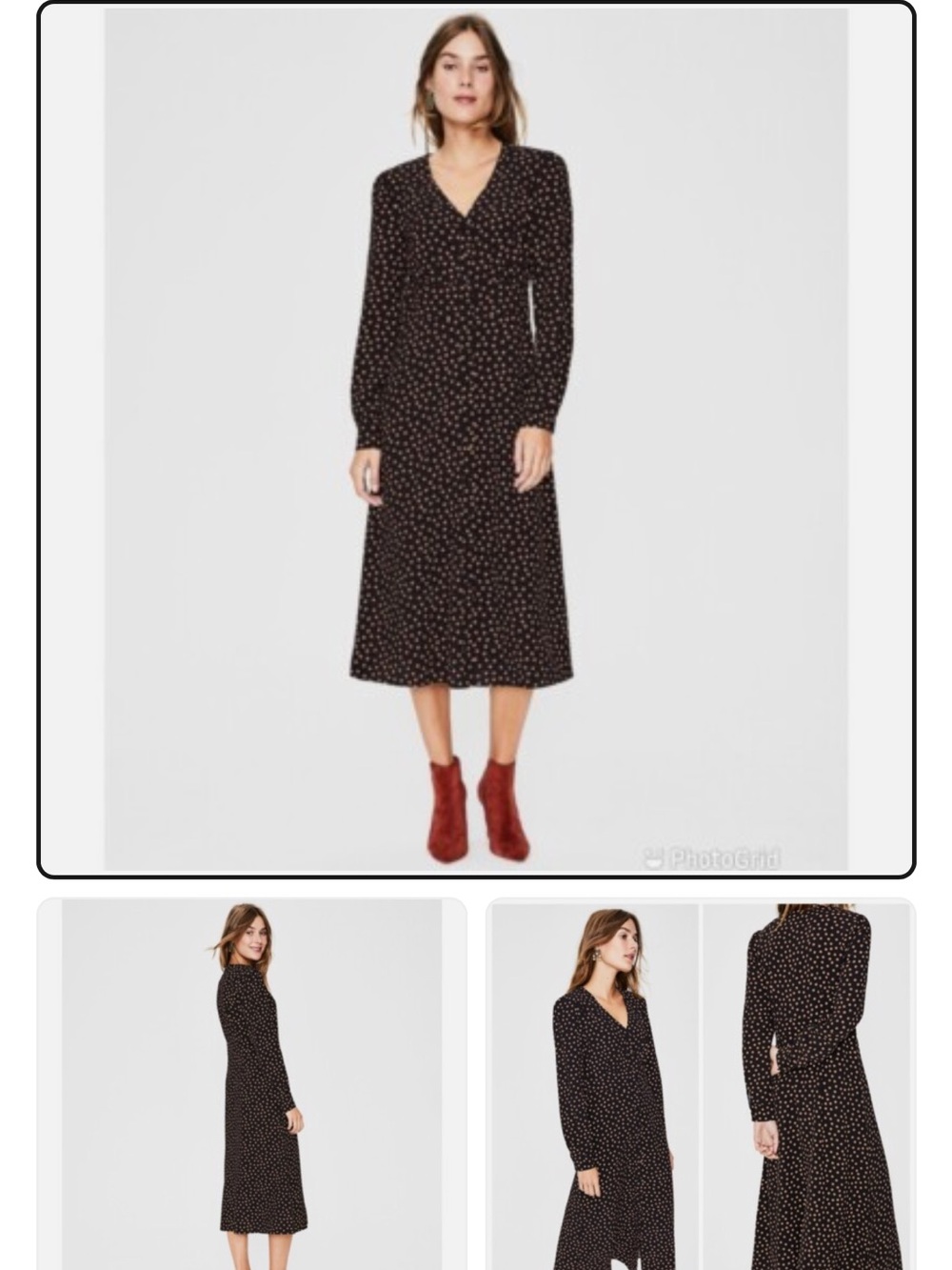 Boden Midi Dress with Small Dot Print